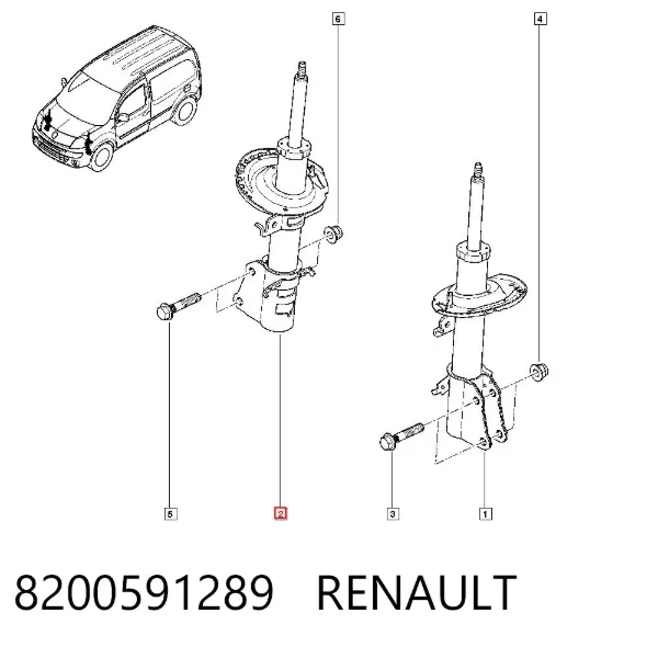 Амортизатор передний 8200591289 Renault (RVI)