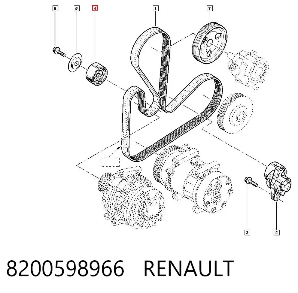 Паразитный ролик 8200598966 Renault (RVI)