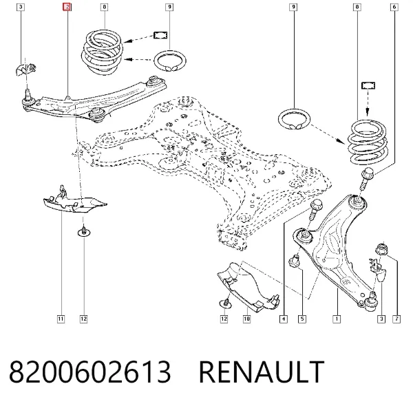 Нижний рычаг 8200602613 Renault (RVI)