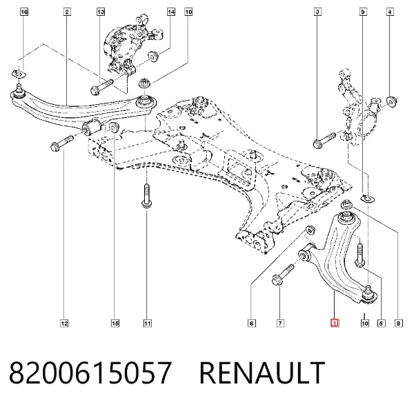 Рычаг передней подвески левый 8200615057 Renault (RVI)