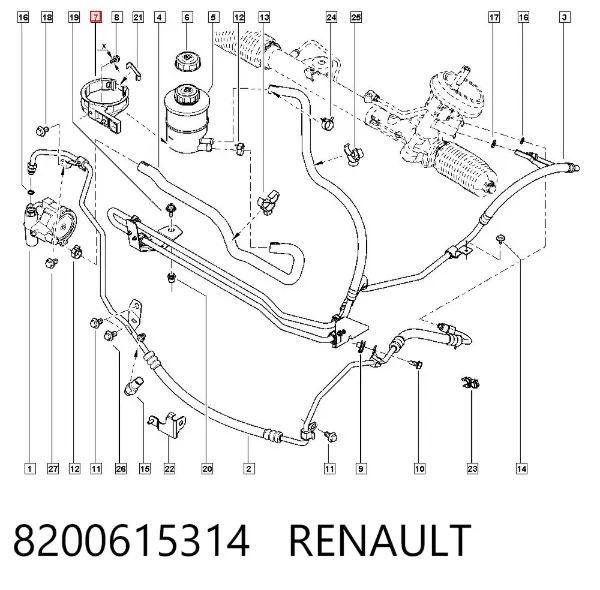 Кронштейн бачка ГУР 8200615314 Renault (RVI)