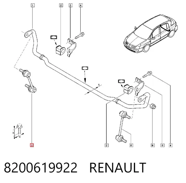 Стойка заднего стабилизатора 8200619922 Renault (RVI)