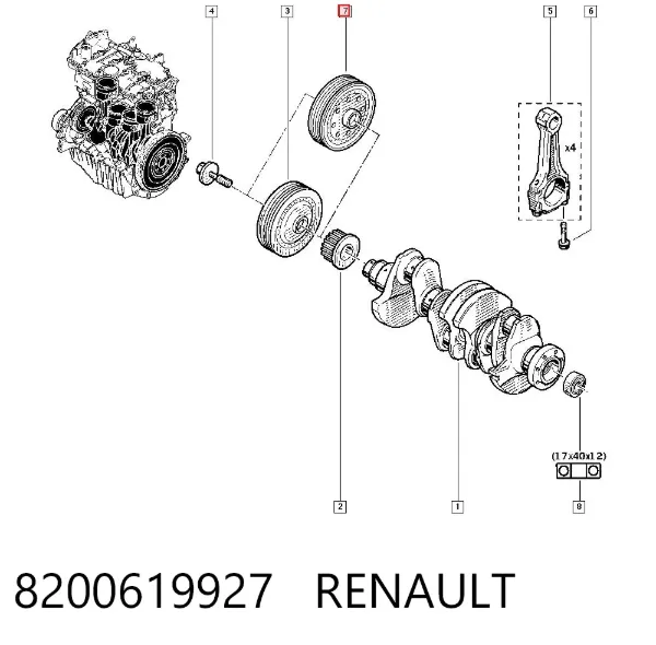 Шкив коленвала 8200619927 Renault (RVI)