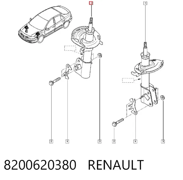 Амортизатор передний 8200620380 Renault (RVI)
