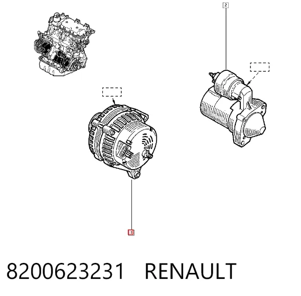 Генератор 8200623231 Renault (RVI)