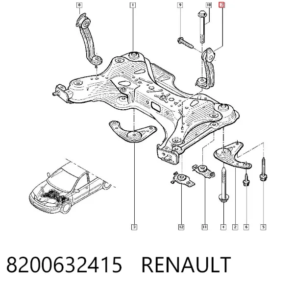 Кронштейн передней балки 8200632415 Renault (RVI)