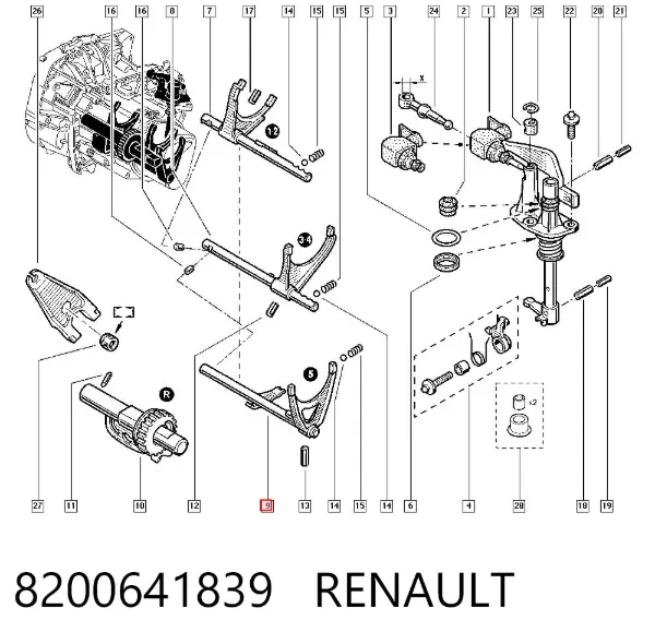 Вилка включения 5-й передачи 8200641839 Renault (RVI)