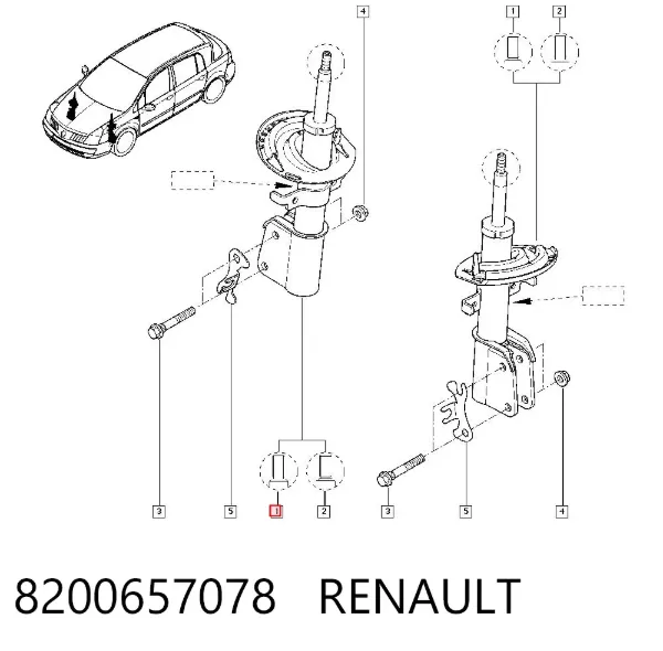 Амортизатор передний 8200657078 Renault (RVI)