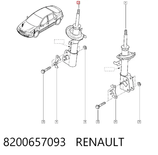 Амортизатор передний 8200657093 Renault (RVI)