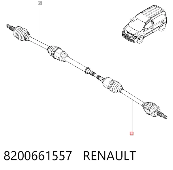 Левая полуось 8200661557 Renault (RVI)