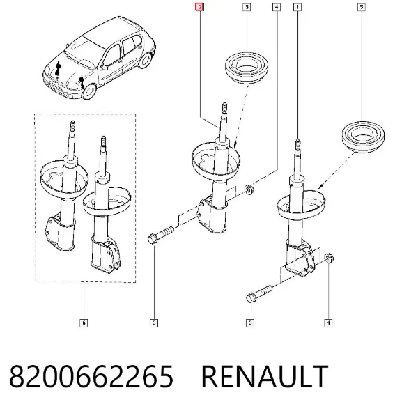 Амортизатор передний 8200662265 Renault (RVI)
