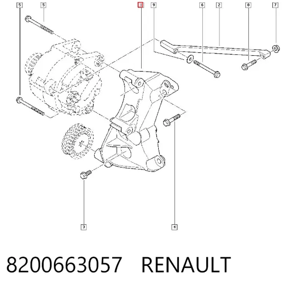 Кронштейн генератора 8200663057 Renault (RVI)