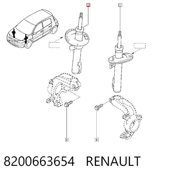 Амортизатор передний 8200663654 Renault (RVI)