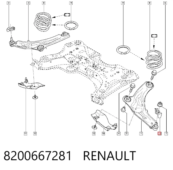 Защита шаровой опоры 8200667281 Renault (RVI)