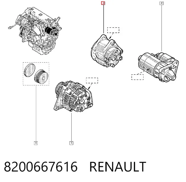 Генератор 8200667616 Renault (RVI)