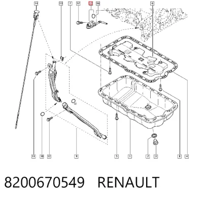 Датчик уровня масла двигателя RENAULT 8200670549