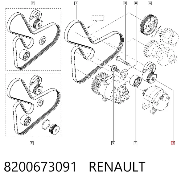 Натяжитель приводного ремня 8200673091 Renault (RVI)