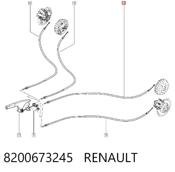 Трос ручника 8200673245 Renault (RVI)