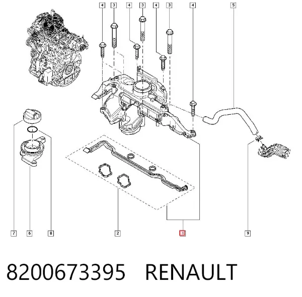 Клапанная крышка 8200673395 Renault (RVI)