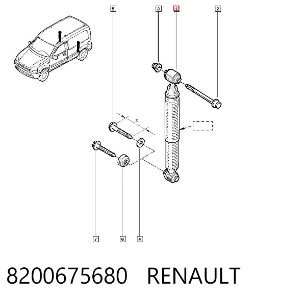 Амортизатор задний 8200675680 Renault (RVI)