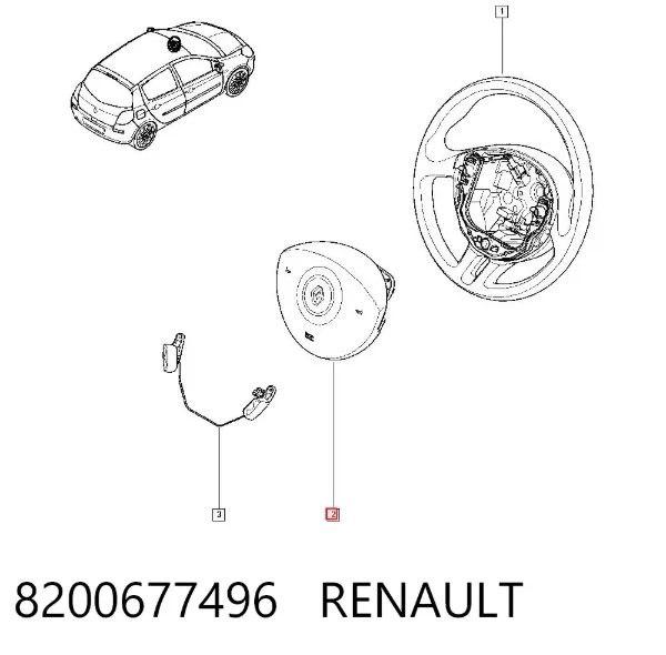 Подушка безопасности водителя 8200677496 Renault (RVI)