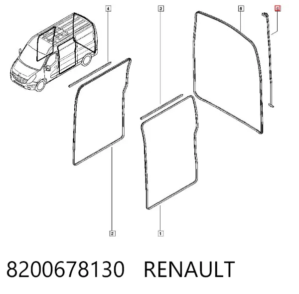 Уплотнитель багажника (двери 3/5-й задней) 8200678130 Renault (RVI)