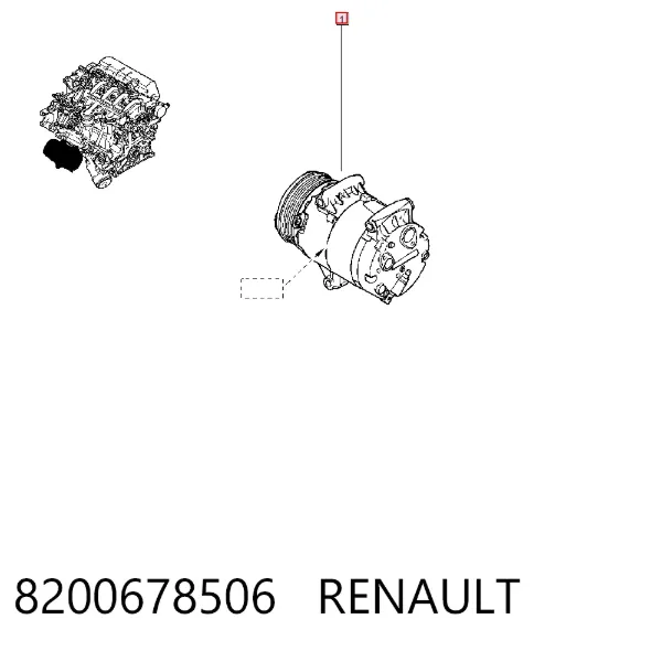 Компрессор кондиционера 8200678506 Renault (RVI)