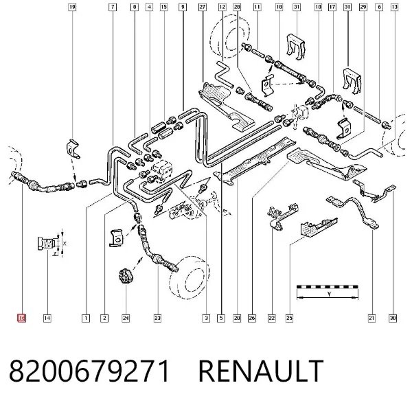 Задний тормозной шланг 8200679271 Renault (RVI)