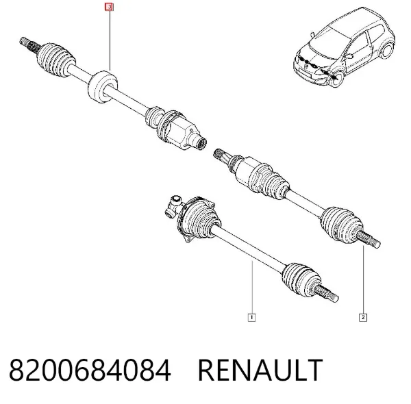 Правая полуось 8200684084 Renault (RVI)