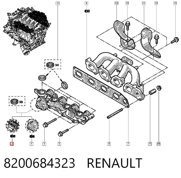 Коллектор впускной нижний 8200684323 Renault (RVI)