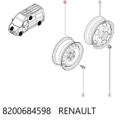 Диски колесные стальные (штампованные) RENAULT 8200684598