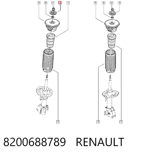 Проставка опоры переднего амортизатора 8200688789 Renault (RVI)