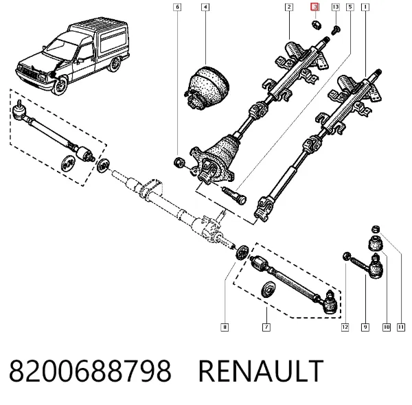 Амортизатор передний 8200688798 Renault (RVI)
