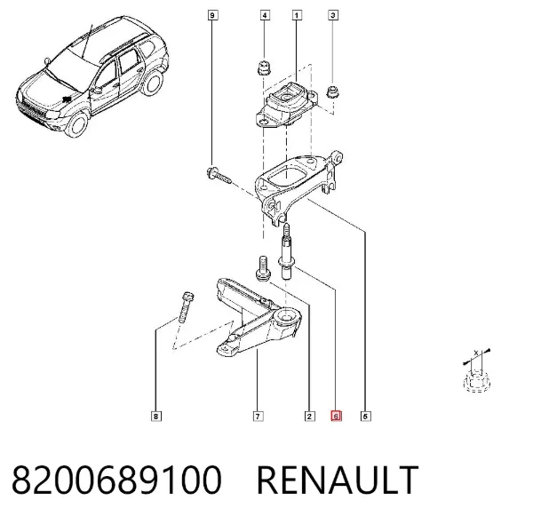 Подушка коробки передач 8200689100 Renault (RVI)