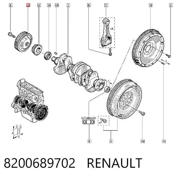 Шкив коленвала 8200689702 Renault (RVI)