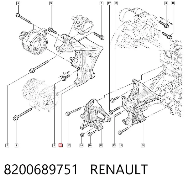 Кронштейн генератора 8200689751 Renault (RVI)