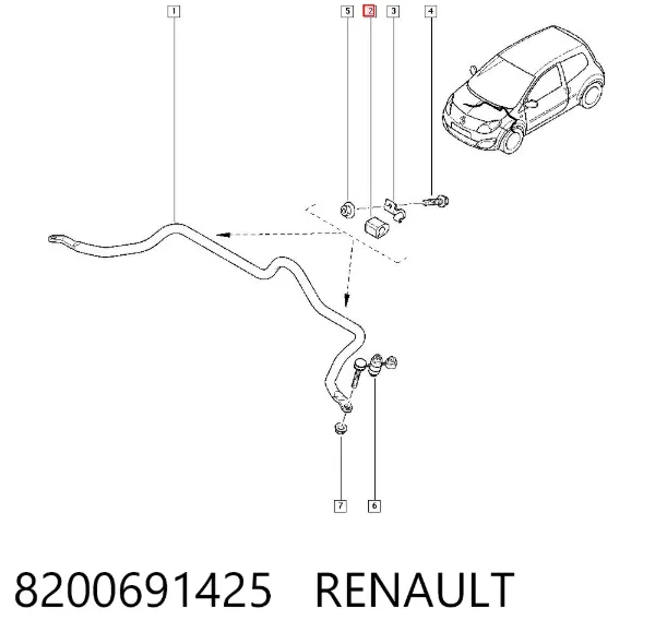 Втулка стабилизатора переднего 8200691425 Renault (RVI)