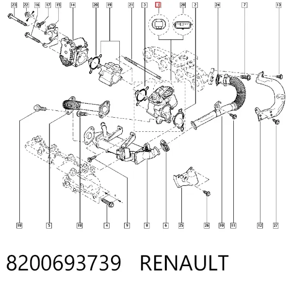 Клапан ЕГР 8200693739 Renault (RVI)