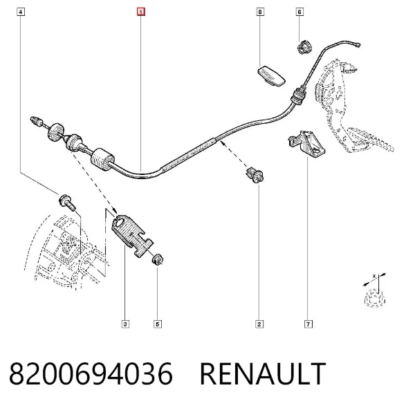 Трос сцепления 8200694036 Renault (RVI)