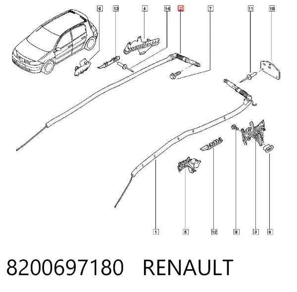 Шторка боковая, правая 8200697180 Renault (RVI)