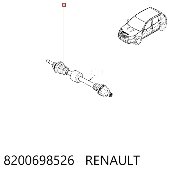 Правая полуось 8200698526 Renault (RVI)