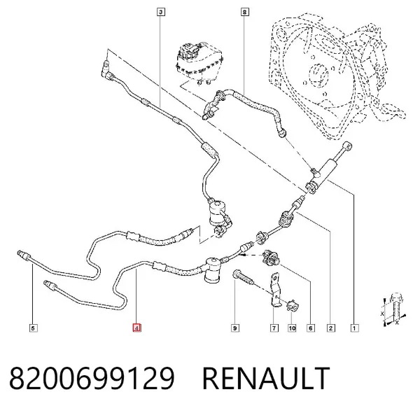 Шланг сцепления 8200699129 Renault (RVI)
