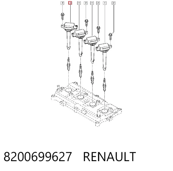 Катушка зажигания 8200699627 Renault (RVI)
