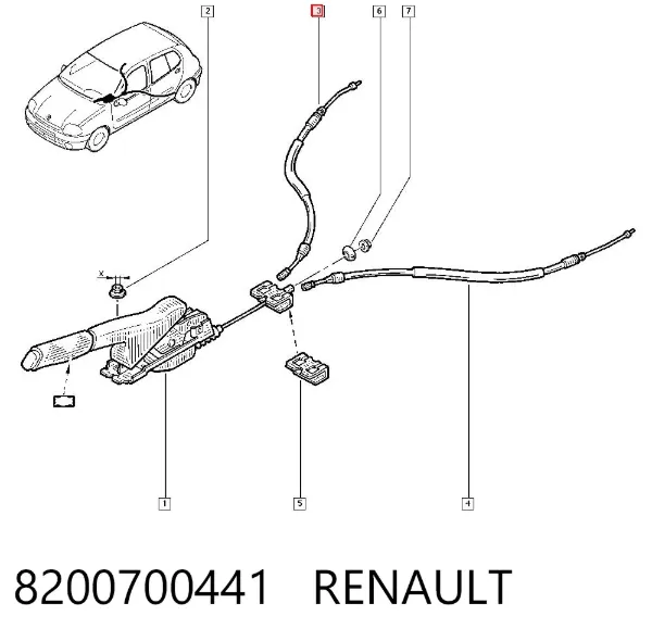 Трос ручника 8200700441 Renault (RVI)