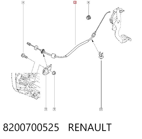 Трос сцепления 8200700525 Renault (RVI)