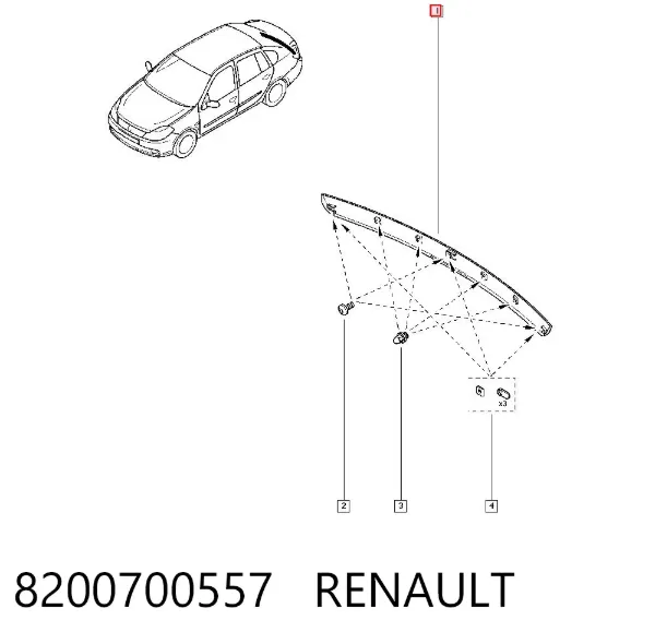 Накладка крышки багажника 8200700557 Renault (RVI)