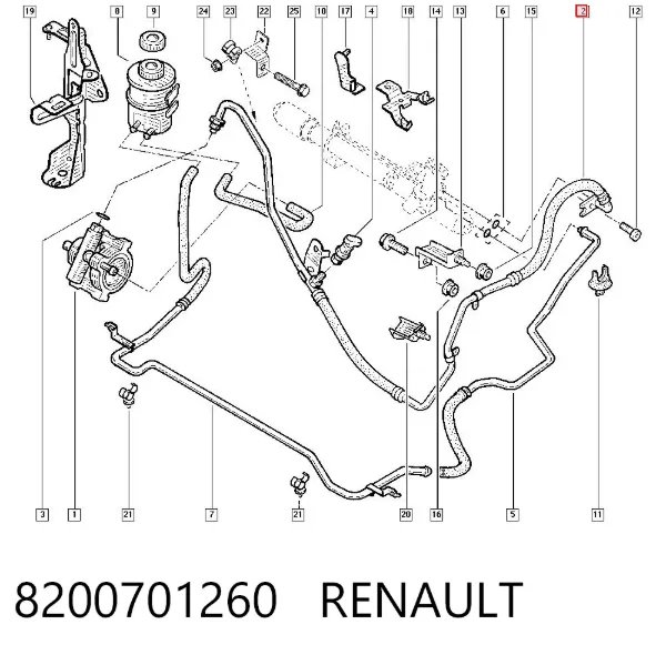 Шланг ГУР высокого давления 8200701260 Renault (RVI)