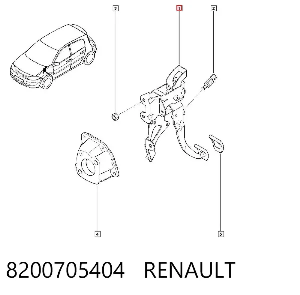 Педаль тормоза 8200705404 Renault (RVI)