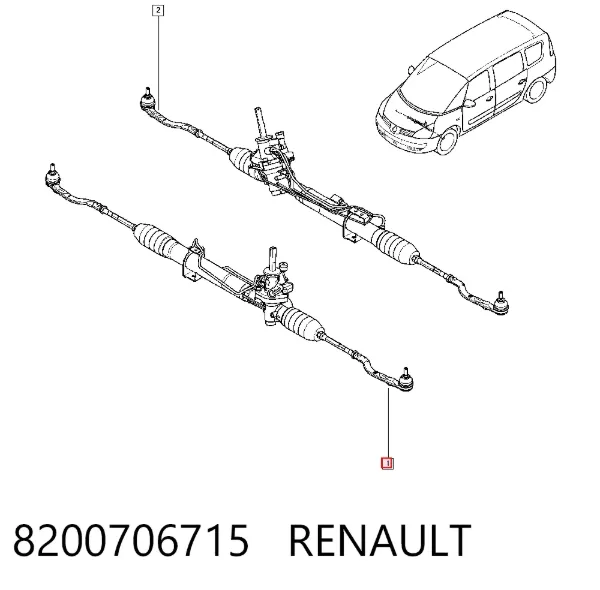 Рулевая рейка 8200706715 Renault (RVI)