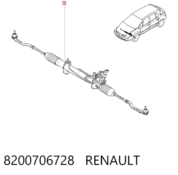 Рулевая рейка 8200706728 Renault (RVI)